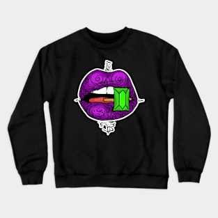 purple lips Crewneck Sweatshirt